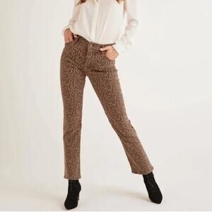 Boden Leopard Print Straight Leg Jeans 4L